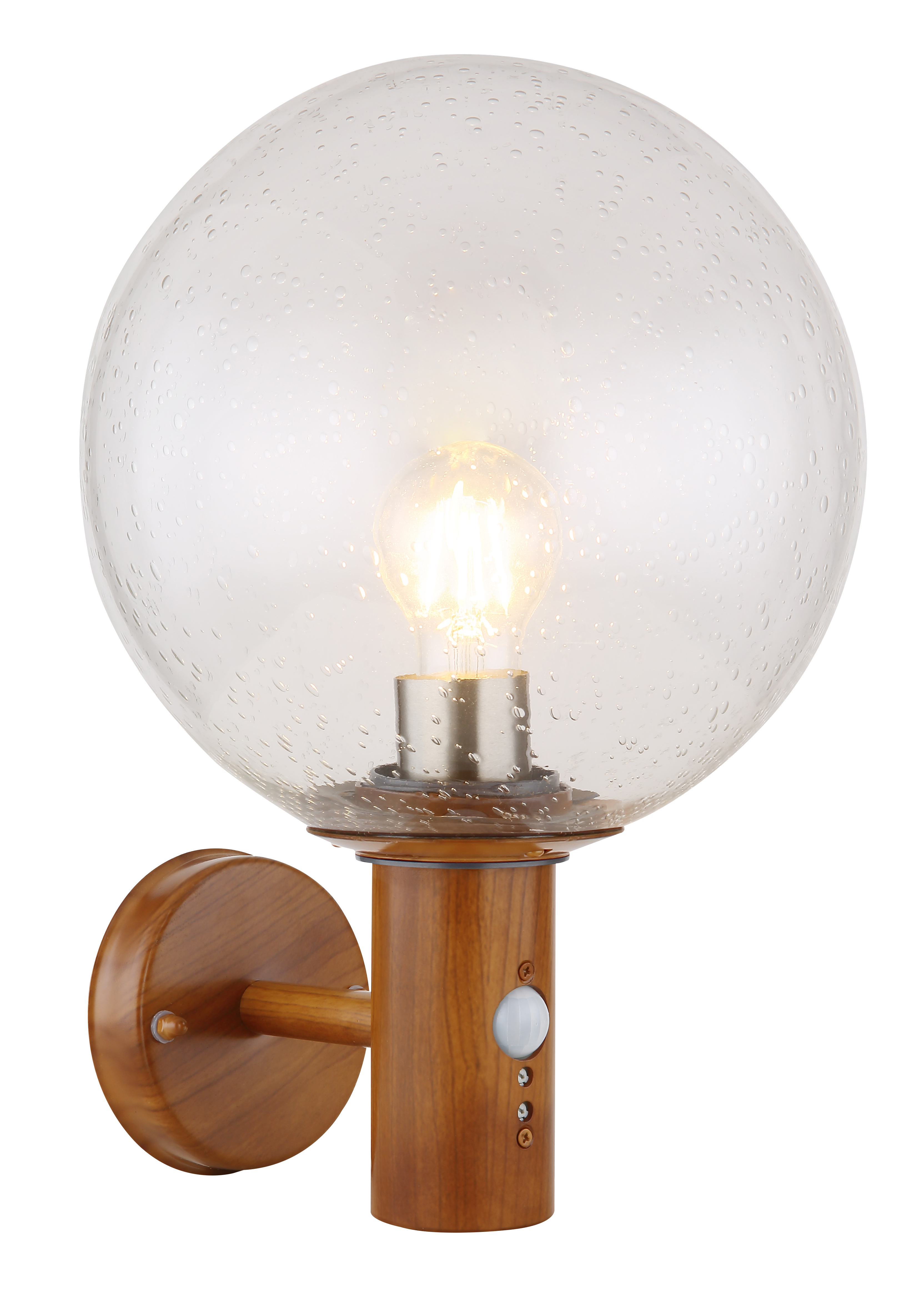 Lampada da esterno - alluminio pressofuso effetto legno - vetro
